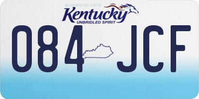 KY license plate 084JCF