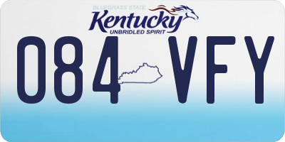 KY license plate 084VFY