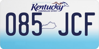 KY license plate 085JCF