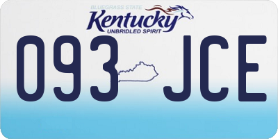 KY license plate 093JCE