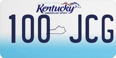 KY license plate 100JCG