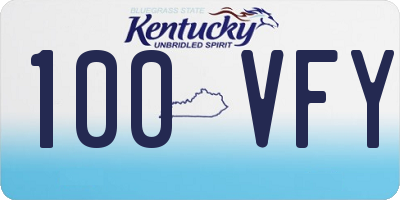 KY license plate 100VFY