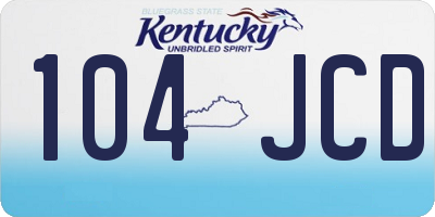 KY license plate 104JCD
