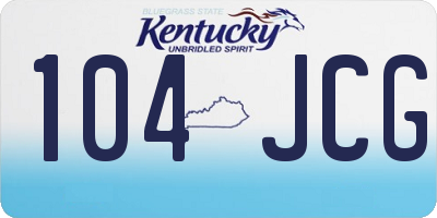 KY license plate 104JCG