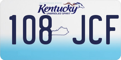 KY license plate 108JCF