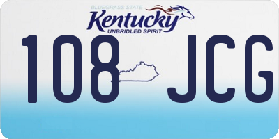 KY license plate 108JCG