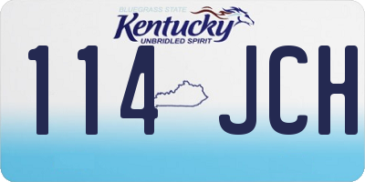 KY license plate 114JCH