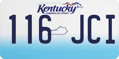 KY license plate 116JCI