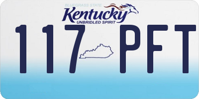 KY license plate 117PFT