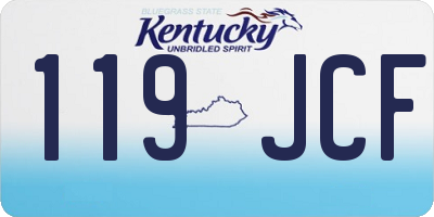 KY license plate 119JCF