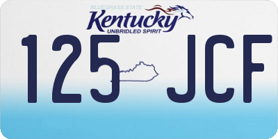 KY license plate 125JCF
