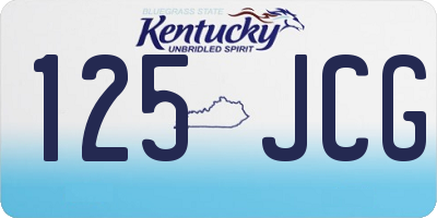 KY license plate 125JCG
