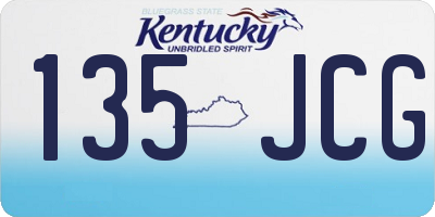 KY license plate 135JCG