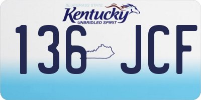 KY license plate 136JCF