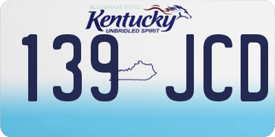 KY license plate 139JCD