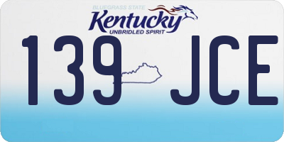 KY license plate 139JCE