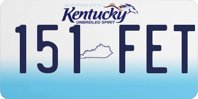 KY license plate 151FET