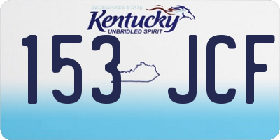 KY license plate 153JCF