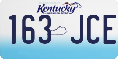 KY license plate 163JCE