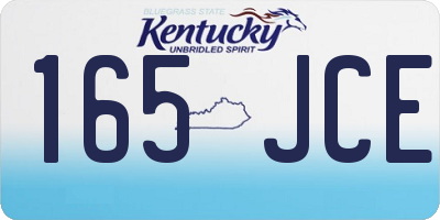 KY license plate 165JCE