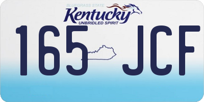 KY license plate 165JCF
