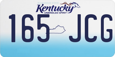 KY license plate 165JCG
