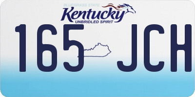 KY license plate 165JCH