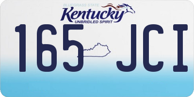 KY license plate 165JCI