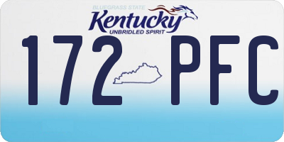 KY license plate 172PFC