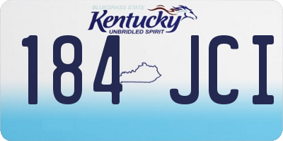 KY license plate 184JCI
