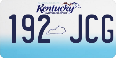 KY license plate 192JCG