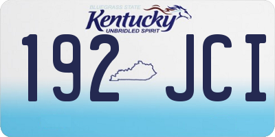 KY license plate 192JCI