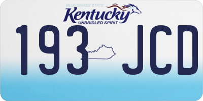 KY license plate 193JCD