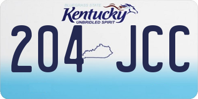 KY license plate 204JCC