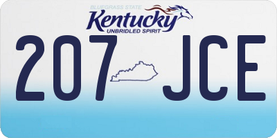 KY license plate 207JCE