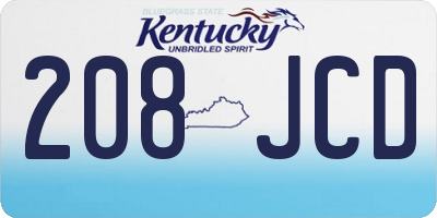 KY license plate 208JCD