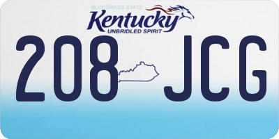 KY license plate 208JCG
