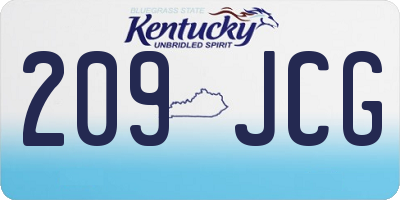 KY license plate 209JCG
