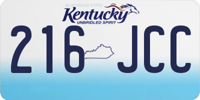 KY license plate 216JCC