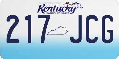 KY license plate 217JCG
