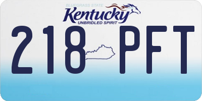 KY license plate 218PFT