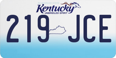 KY license plate 219JCE