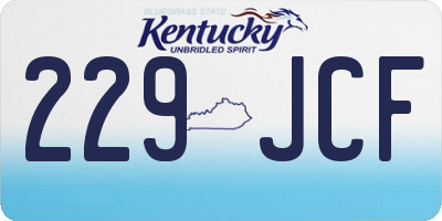 KY license plate 229JCF