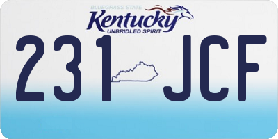 KY license plate 231JCF