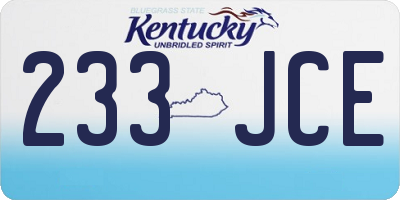 KY license plate 233JCE