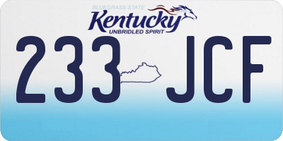 KY license plate 233JCF