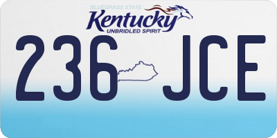 KY license plate 236JCE