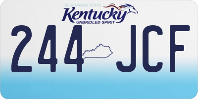 KY license plate 244JCF