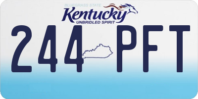 KY license plate 244PFT