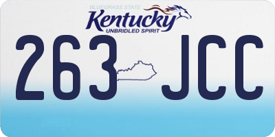 KY license plate 263JCC